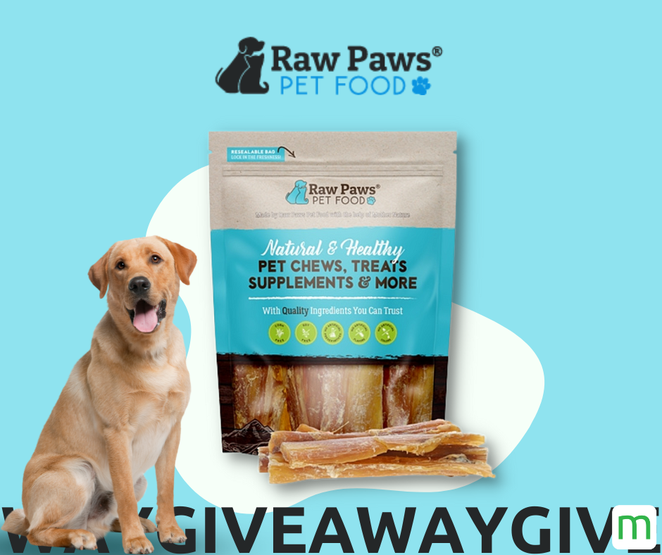 Enter to win Natural and Healthy Dog Treats from Raw Paws